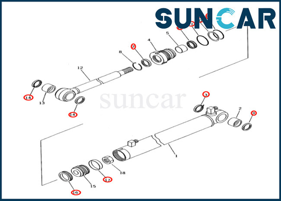 Van de de Cilinderverbinding van het diawapen Uitrusting 707-98-04610 7079804610 Pasvormen pc27r-8 pc28ud-2 pc28ug-2 van KOMATSU