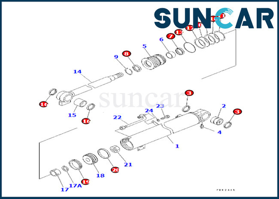 De Dienstverbinding Kit Komatsu 7079829600 707-98-29600 de Verbinding Kit For pc30r-8 pc35r-8 van de boomcilinder van de Boomcilinder