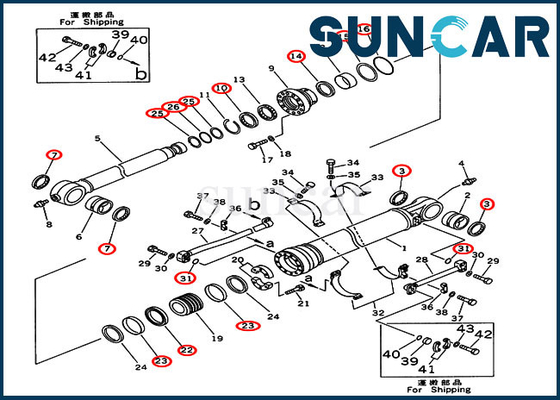 207-63-02130 van de Reparatiekit seal kit for overseas van de emmercilinder de Versie KOMATSU pc300-5 pc310lc-5 Modellen