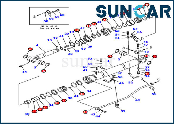 707-99-72280 wapenverbinding Kit Overseas Version 7079972280 pc300-7 Uitrustingen van de de Cilinderreparatie van KOMATSU