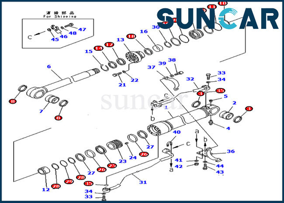 707-99-58085 de Verbindingsuitrusting pc300-7 Graafwerktuig 7079958085 van de boomvervanging de Uitrusting van de de Cilinderdienst van KOMATSU