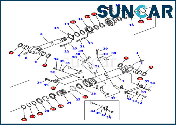 Versiegraafwerktuig overzee 707-99-59370 de Reparatie Kit Hydraulic Cylinder Komatsu van de pc300-7 Emmerverbinding
