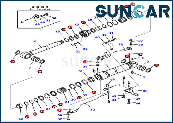 707-99-58031 de 7079958031 Boomdienst Kit Cylinder Seal Kit For KOMATSU pc350-8 pc300-8 pc300lc-8
