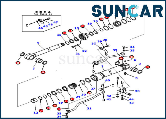 707-99-59270 de Dienst Kit Model pc300-8 het Graafwerktuig Seal Repair Kit van de boomcilinder van KOMATSU