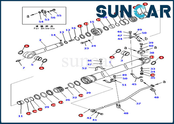 Graafwerktuig 7079972350 pc300-8 van de Dienstuitrusting 707-99-72350 van de wapencilinder de Uitrusting van de de Olieverbinding van KOMATSU