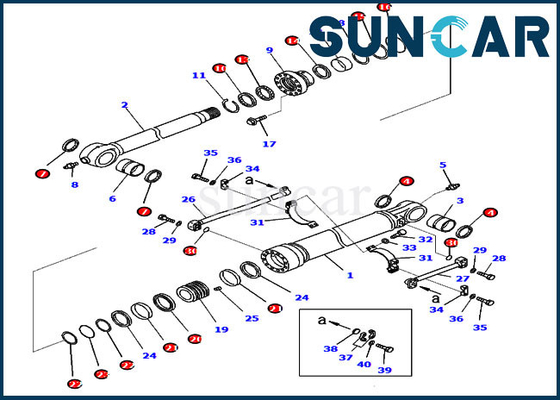 707-99-59550 emmerverbinding Kit Hydraulic Cylinder Fits KOMATSU pc360lc-10 pc360nlc-10 Vervangingsuitrusting