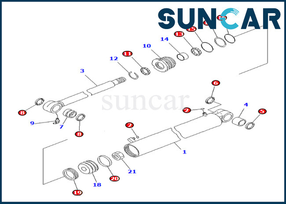 KOMATSU 707-98-29670 de Cilinderverbinding Kit For pc35mr-3 van de 7079829670 Boomschommeling Olie en Slijtvast