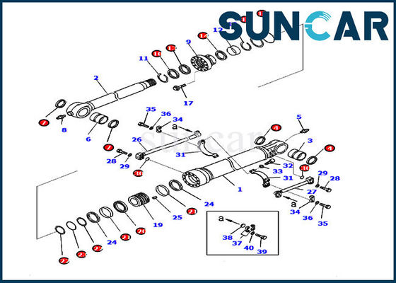 707-99-59150 de emmerverbinding Kit Hydraulic Cylinder Service Kit past pc360nlc-10 PC300-8M0 KOMATSU
