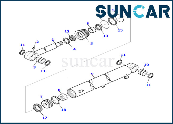 De Cilinderverbinding Kit Komatsu Fits pc35r-8 van de 878000657 Boomschommeling van de de Cilinderverbinding van de Boomschommeling de Reparatieuitrusting