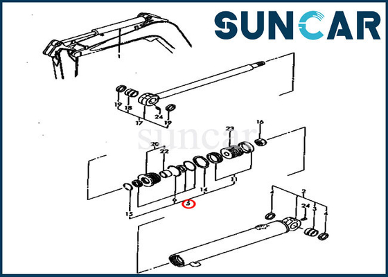 Van de het Wapencilinder van YM172141-99380 YM17214199380 de Dienst Kit Seal Kit For KOMATSU pc30fr-1 Model