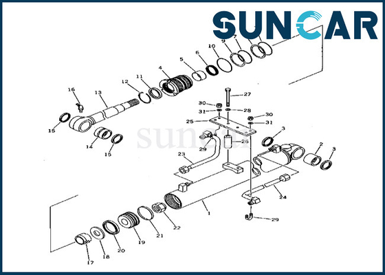 van de het Wapencilinder van 21X-63-02020 21X6302020 de Verbinding Kit For pc38uu-1 van de het Wapencilinder van KOMATSU Verzegelende Uitrusting