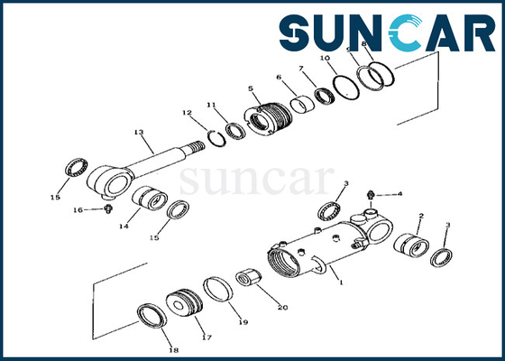 De Verbindingsuitrusting 21X-63-02050 21X6302050 van de bladcilinder voor pc38uu-1 van de het Bladcilinder van KOMATSU de Reparatieuitrusting