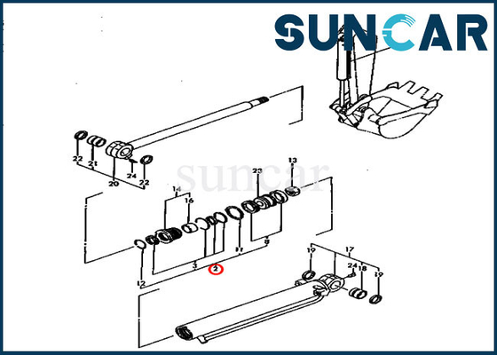 YM172142-99420 de Verbinding Kit Fits Model pc30fr-1 Graafwerktuig Service Kit Parts van de emmercilinder van KOMATSU