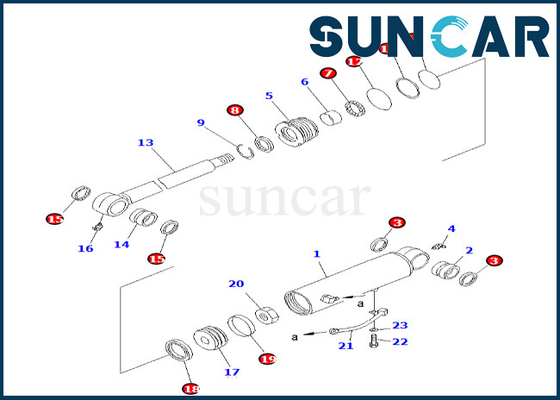 De Verbinding Kit Komatsu For pc38uu-3 707-98-24270 van de compensatiecilinder 7079824270 Gecompenseerde Uitrusting van de Cilinderdienst