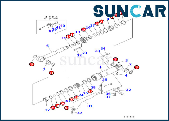 KOMATSU 7079967870 707-99-67870 de Reparatieverbinding Kit Fits pc400lc-8 pc400-8 PC400-8R van de Boomcilinder