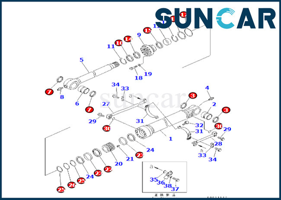 De Verbindingsuitrusting 707-99-66240 7079966240 KOMATSU van de emmercilinder voor pc400-7 PC300LL-7E0 PC350LL-7E0