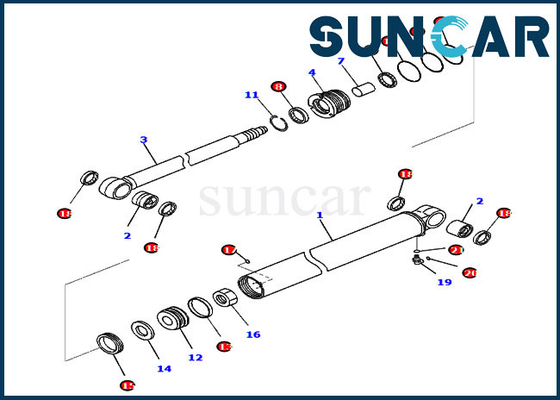707-98-23970 Uitrusting pc35mr-3 pc35mr-5 KOMATSU Graafwerktuig Cylinder Seal Kit van de wapendienst