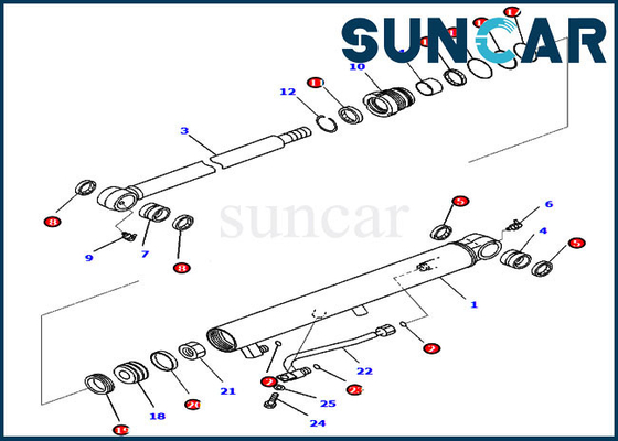De Dienstuitrusting 707-98-14350 7079814350 van de emmercilinder voor KOMATSU pc35mr-3 pc30mr-3 ModelParts