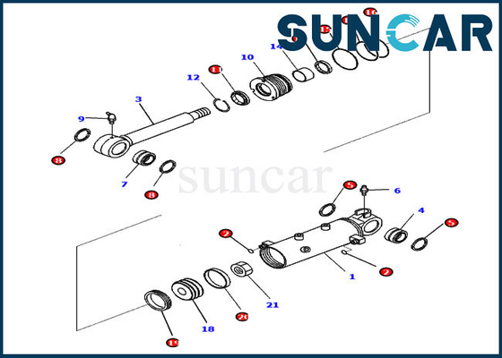 707-98-22930 de Verbinding Kit Service Kit Parts Fits KOMATSU pc30mr-3 pc30mr-5 pc27mr-3 van de bladcilinder
