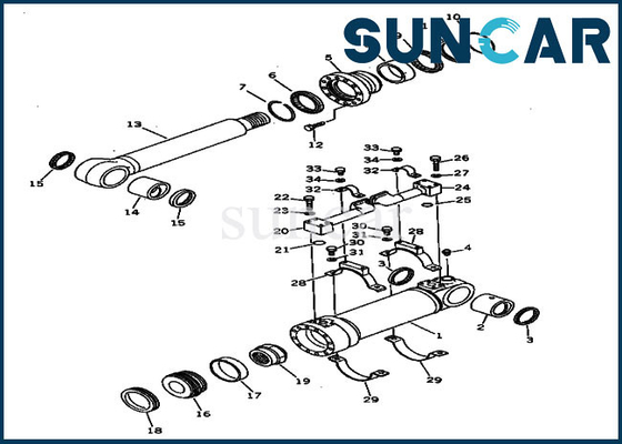 De Cilinderverbinding Kit For 208-63-94100 van de bodemstortplaats pc400lc-3 pc400-3 Modellengraafwerktuig van KOMATSU