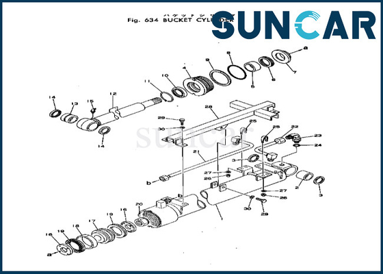 Van de de Reparatieuitrusting 20T6376105 20T-63-76105 van de emmercilinder van de de Emmercilinder de Verbinding Kit For pc40-1 pc40-2 KOMATSU