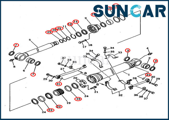 707-99-67015 graafwerktuig Service Kit Bucket Cylinder For Backhoe KOMATSU PC400-5D PC400-6C