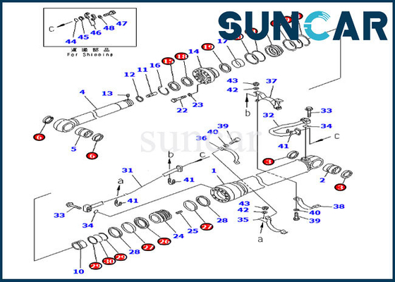 Wapenreparatie Kit Hydraulic Cylinder 707-99-69520 voor pc400lc-6 pc450lc-6 de Dienstdelen van KOMATSU