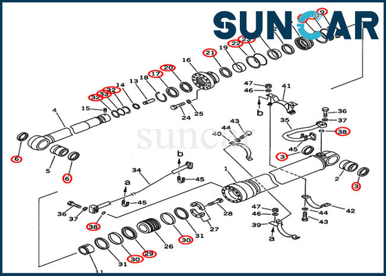 Wapen Verzegelende Uitrusting 707-99-69505 de Hydraulische Uitrustingen van de Cilinderreparatie voor Op zwaar werk berekende Boom KOMATSU PC400-6C