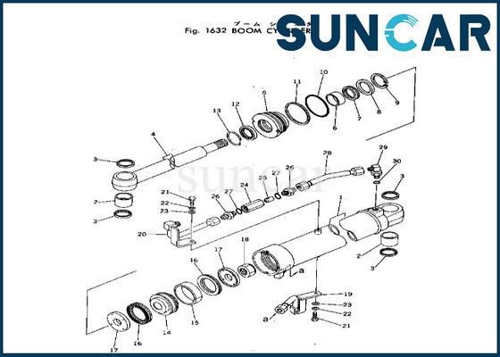 De de Verbindingsuitrusting 20T-63-56103 20T6356103 KOMATSU van de boomcilinder past de Verzegelende Uitrusting van de pc40-2 Boomcilinder