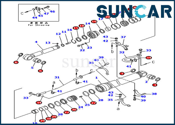 707-99-68565 de Verbinding Kit Hydraulic Cylinder Fits For van de wapenreparatie compenseerde Boom pc400lc-7 pc400-7 KOMATSU
