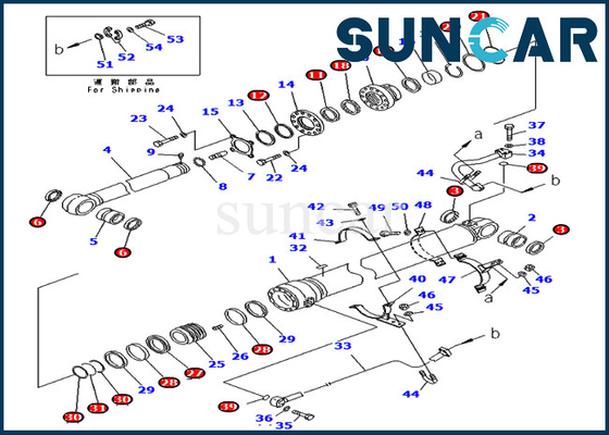 Van de Dienstuitrusting 707-99-76140 van de wapencilinder modelleert de Emmer Verzegelende Uitrusting 7079976140 Pasvormen Komatsu pc400lc-7 pc400-7
