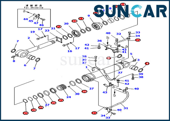 Van de de Cilinderolie van de wapenemmer de Verbindingsuitrusting 707-99-76141 7079976141 voor pc400-7 pc400lc-7 KOMATSU Graafwerktuig