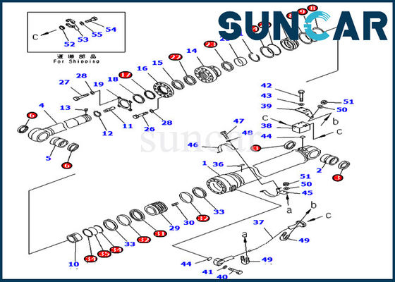 Graafwerktuig Arm Service Kit Parts 707-99-69770 7079969770 voor KOMATSU pc400-7 Hydraulische Cilinder pc400lc-7