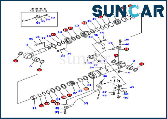 De Verbinding Kit Hydraulic Cylinder 707-99-72270 7079972270 KOMATSU pc400-7 pc400lc-7 van de boomreparatie voor Lader