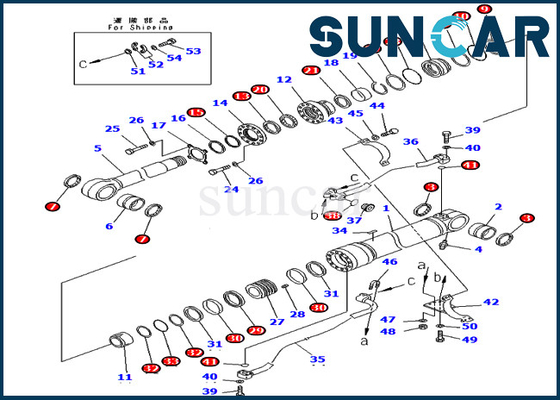 707-99-65200 de Dienst Kit For Komatsu Models pc400-7 van de 7079965200 Boomcilinder pc400lc-7 Verzegelende Uitrusting