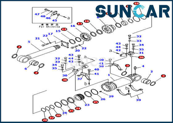 707-99-47821 de Cilinderverbinding Kit Wear Resistance van de 7079947821 Bodemstortplaats pc400-7 pc400lc-7 de Reparatieuitrustingen van KOMATSU