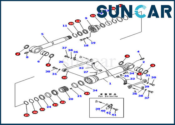 707-99-66260 de emmerdienst Kit Fits For pc400-7 Uitrusting van de de Olieverbinding van pc400lc-7 Cilinderkomatsu de Hydraulische