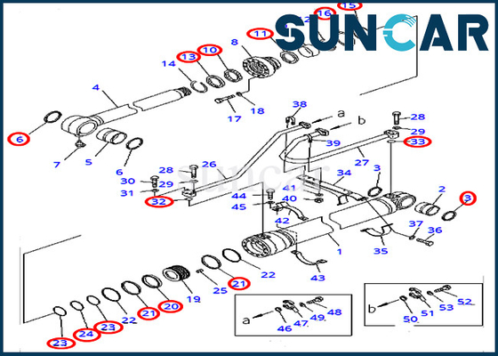 707-99-50650 de Verbinding Kit Service Kit Fits van de emmercilinder pc400lc-8 pc400-8 de Modellenuitrustingen van KOMATSU