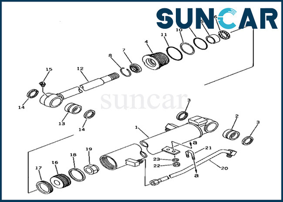De Verbinding Kit Swing Cylinder Repair Kit 20T6302140 20T-63-02140 KOMATSU van de schommelingscilinder voor pc40-6