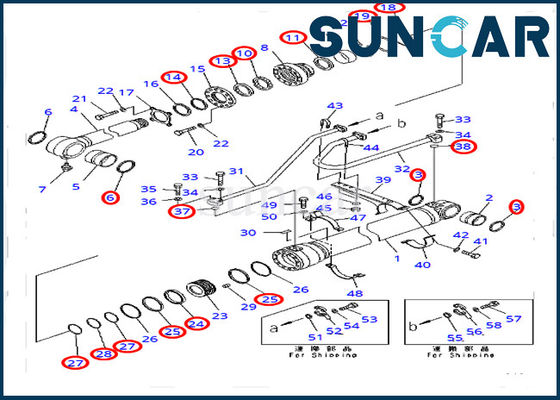 707-99-50720 7079950720 de Dienst Kit Bucket Cylinder For Komatsu pc400-7 Zwaar Materiaal pc400lc-7
