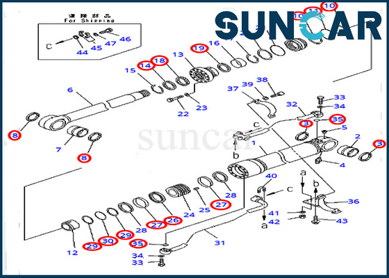 Van de Verbindingsuitrusting 707-99-72320 van de boomreparatie de Hydraulische Cilinder voor Versie Overzee KOMATSU pc450-8 pc400-7 Modellen