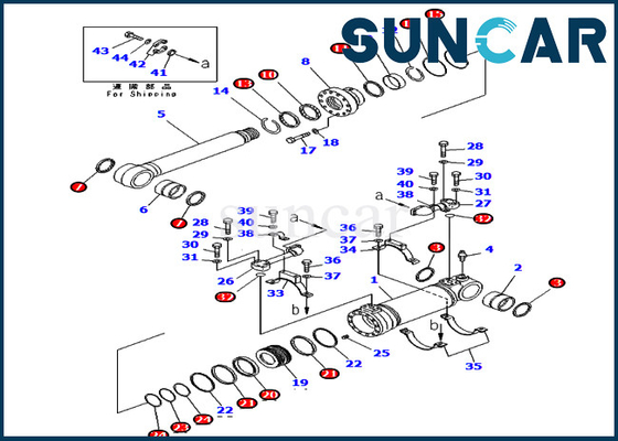 707-99-47800 de Cilinderverbinding Kit Service Kits Fits For PC400-7E0 pc400lc-8 KOMATSU van de 7079947800 Bodemstortplaats