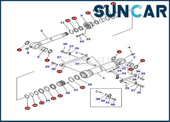 De Dienstuitrusting 707-99-72240 pc400-7 pc450lc-7 pc400lc-7 Graafwerktuig Komatsu Sealing Kit van de emmercilinder