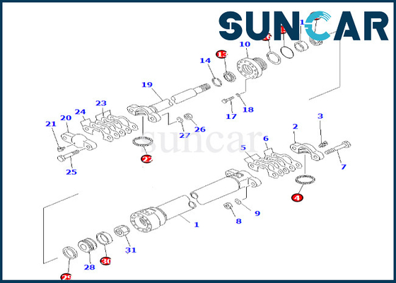 De Cilinderverbinding Kit Komatsu 7079835110 707-98-35110 de Super Verbinding Kit Fits gd825a-2 van de trekbalk Zijverschuiving van de Voeringscilinder
