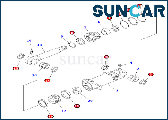 7079832120 707-98-32120 de Verbinding Kit Komatsu For pc40-7 van de Bladcilinder de Verbindingsuitrusting van de pc40r-7 Bladcilinder