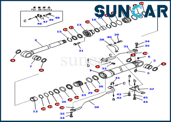 Verbindingsuitrusting 707-99-67871 7079967871 de Reparatieuitrustingen van de Boom Hydraulische Cilinder voor PC450-8R pc400lc-8 KOMATSU