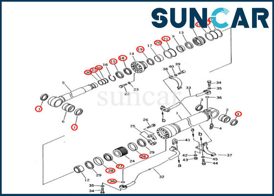 KOMATSU 7079967121 707-99-67121 de Verbinding Kit Fits PC400 pc400-5 PC400-5C PC400LC van de Boomcilinder
