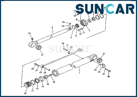 De Verbindingsuitrusting 208-63-66100 2086366100 KOMATSU van de wapencilinder voor pc400-1 pc400lc-1 de Reparatieuitrusting van de Wapencilinder