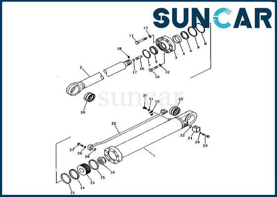 Van de het Wapencilinder van KOMATSU de Verbindingsuitrusting 208-63-65500 2086365500 Wapencilinder die Kit For verzegelen pc400-1 pc400lc-1