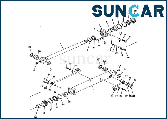 208-63-76100 de Verbinding Kit Komatsu Fits van de 2086376100 Emmercilinder pc400-1 pc400lc-1 Uitrusting van de de Verbindingsreparatie van de Emmercilinder
